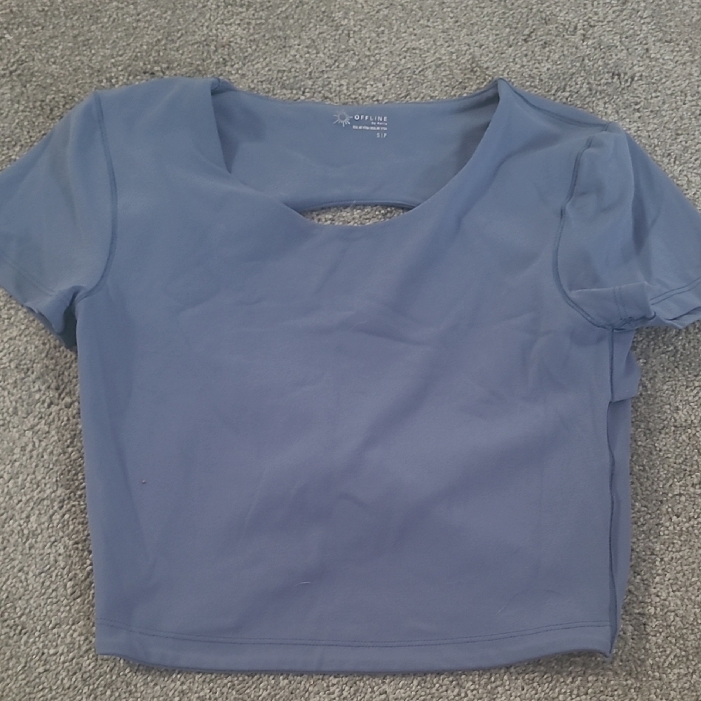 Aerie OFFLINE Women's Open-Back Blue Top